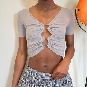 Gray cutout front top